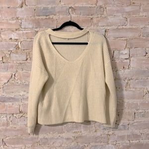 Cream cut out sweater